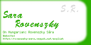 sara rovenszky business card